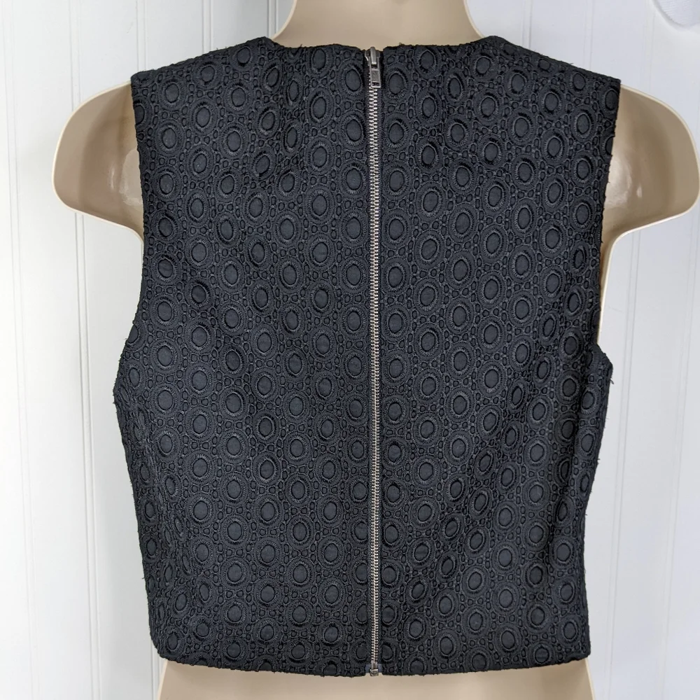 THEORY Yuranda Black Eyelet Tank Sz S - Picture 7 of 11